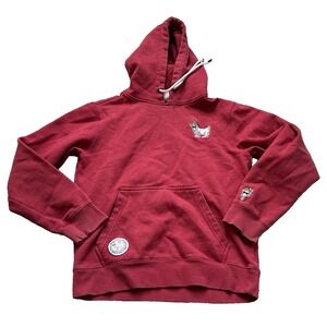 GOAT USA Hoodie Size XS Red Embroidered Logo Graphic Streetwear Sweatshirt